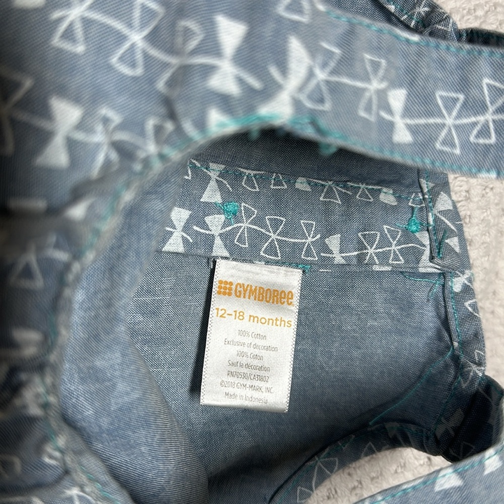 Gymboree denim baby girl romper 12-18 months - Picture 2 of 3